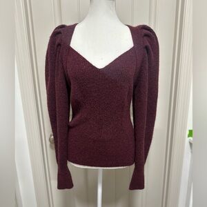 dh NEW YORK Deep Burgundy V-Neck Sweater